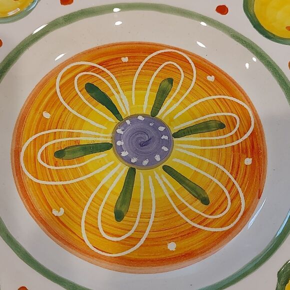 Deruta Hand Painted Deviled Egg Platter Tray Appetizer Dish - Picture 7 of 9